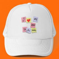 I LOVE MY STICKY NOTES hats