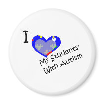 I love my students' with autism refrigerator magnet