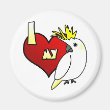 I Love my Sulphur Crested Cockatoo Fridge Magnet