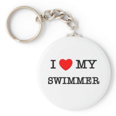 I Love My SWIMMER key chains