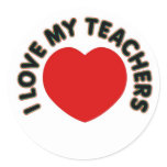 I Love My Teachers (big heart) stickers