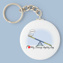 I Love my Teacup Agility Dog Keychain keychains