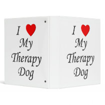 I Love My Therapy Dog 3 Ring Binder