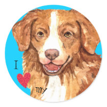 I Love my Toller Round Sticker