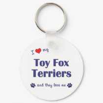 I Love My Toy Fox Terriers (Multiple Dogs) keychains by thatsalottadogs I Love My Toy Fox Terriers (Multiple Dogs) keychains