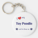 I Love My Toy Poodle (Male Dog) Key Chains