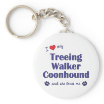 I Love My Treeing Walker Coonhound (Female Dog) Keychains