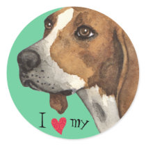 I Love my Treeing Walker Round Sticker