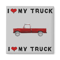 I Love My Truck Refrigerator Magnets