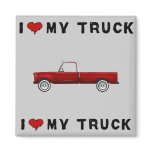 I Love My Truck Refrigerator Magnets