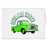 I love my truck - Old, classic green pickup Greeting Card