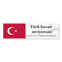 I love my Turkish husband w/English translation bumper stickers by beccainturkey I love my Turkish husband w/English translation bumper stickers