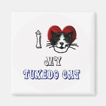 i love my tuxedo cat refrigerator magnets