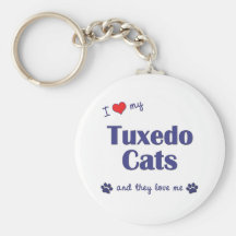 I Love My Tuxedo Cats (Multiple Cats) Key Chains