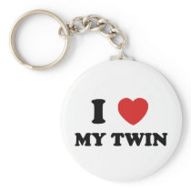 I Love My Twin Keychains