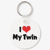 I Love My Twin Keychain