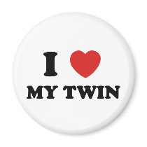 I Love My Twin Refrigerator Magnets
