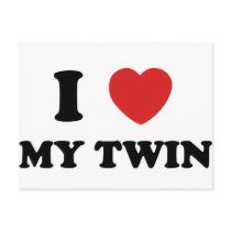 I Love My Twin Post Card