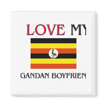 I Love My Ugandan Boyfriend magnets by flagshirt I Love My Ugandan Boyfriend magnets