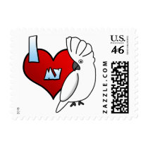 I Love my Umbrella Cockatoo Stamps by MenagerieMayhem I Love my Umbrella Cockatoo Stamps