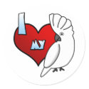 I Love my Umbrella Cockatoo Stickers