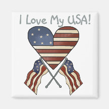I Love My USA Tshirts and Gifts Magnet
