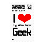 I love my video game geek postage stamp I love my video game geek postage stamp
