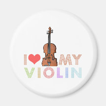 I Love My Violin Fridge Magnets
