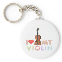 I Love My Violin Key Chain