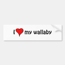 I Love My wallaby Bumper Stickers