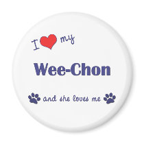 I Love My Wee-Chon (Female Dog) magnets