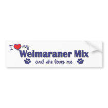 I Love My Weimaraner Mix (Female Dog) bumper stickers