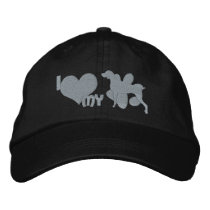 I Love my Weimaraner Monochrome embroidered hats