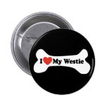 I Love My Westie - Dog Bone Pin