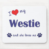 I Love My Westie (Female Dog) Mouse Mats