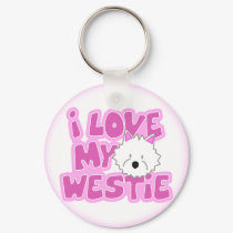 I Love My Westie Keychain