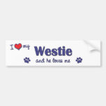 I Love My Westie (Male Dog) Bumper Stickers