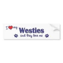 I Love My Westies (Multiple Dogs) Bumper Stickers