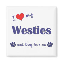 I Love My Westies (Multiple Dogs) magnets