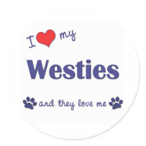 I Love My Westies (Multiple Dogs) Sticker