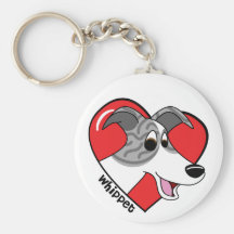 I Love my Whippet Keychain
