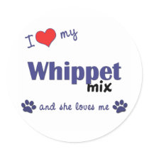 I Love My Whippet Mix (Female Dog) stickers