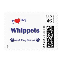 I Love My Whippets (Multiple Dogs) Stamp