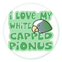 I Love My White Capped Pionus Stickers