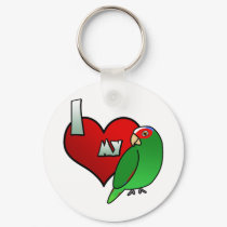 I Love my White Fronted Amazon Keychain by MenagerieMayhem I Love my White Fronted Amazon Keychain