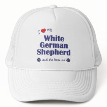 I Love My White German Shepherd (Female Dog) Mesh Hat