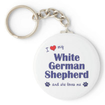 I Love My White German Shepherd (Female Dog) Key Chain