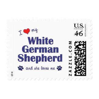 I Love My White German Shepherd (Female Dog) stamp