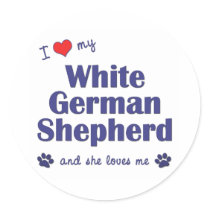 I Love My White German Shepherd (Female Dog) Stickers