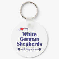 I Love My White German Shepherds (Multiple Dogs) keychains by thatsalottadogs I Love My White German Shepherds (Multiple Dogs) keychains